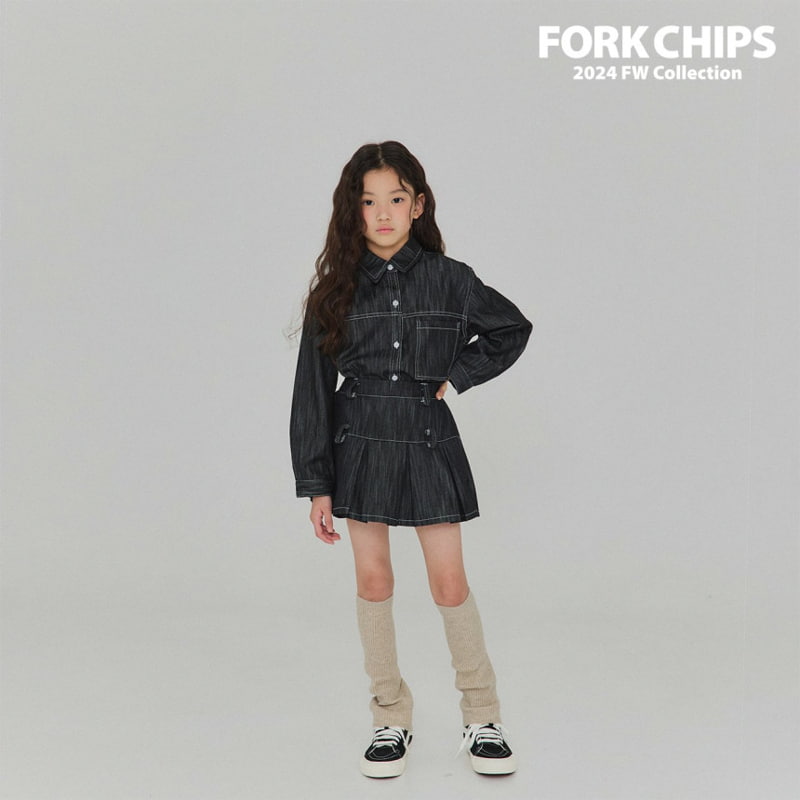 Fork Chips - Korean Children Fashion - #childofig - Ov Belt Skirt - 4