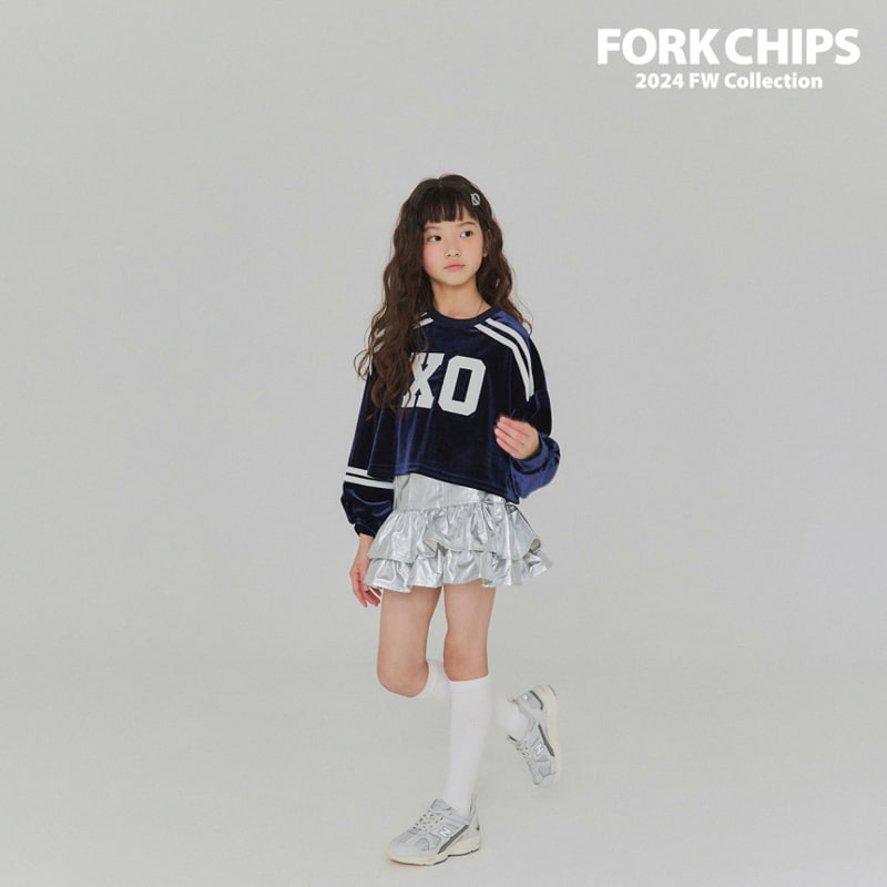 Fork Chips - Korean Children Fashion - #designkidswear - XO Velvet Tee - 7