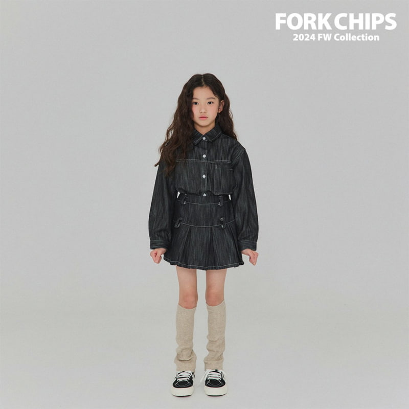 Fork Chips - Korean Children Fashion - #designkidswear - Ov Belt Skirt - 5