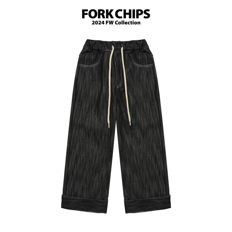 Fork Chips - Korean Children Fashion - #designkidswear - Ov Roll-up Pants