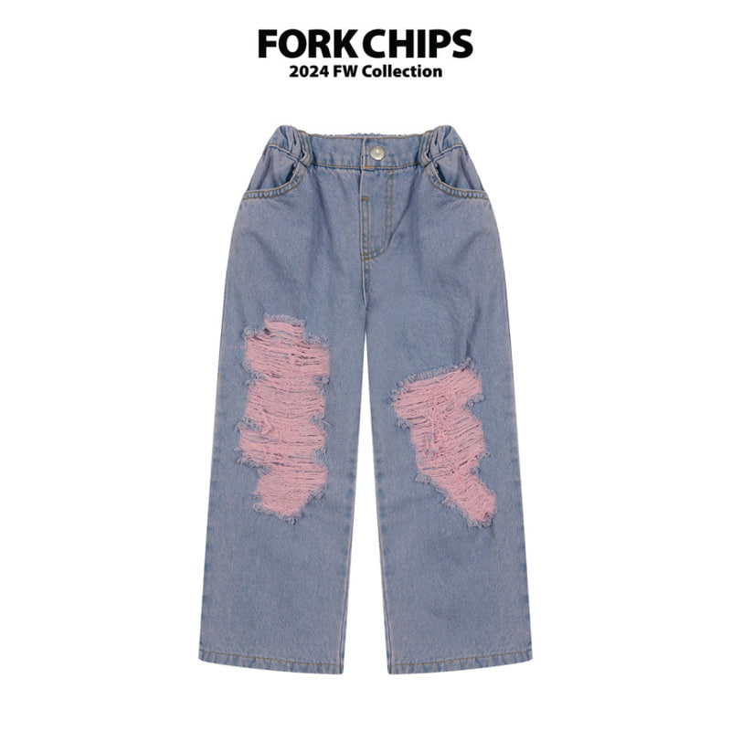 Fork Chips - Korean Children Fashion - #designkidswear - Punky Vintage Denim Pants