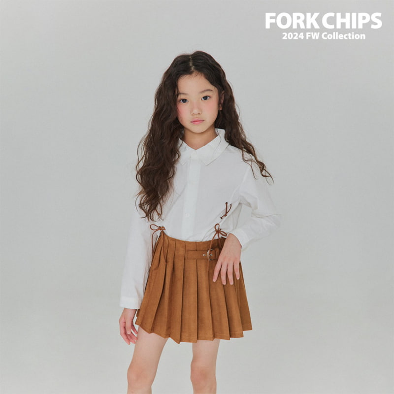 Fork Chips - Korean Children Fashion - #discoveringself - Smooth Belt Skirt - 10