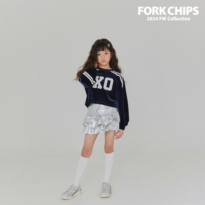 Fork Chips - Korean Children Fashion - #discoveringself - XO Velvet Tee - 8