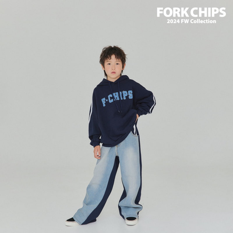 Fork Chips - Korean Children Fashion - #discoveringself - Love Mix Denim Pants - 12