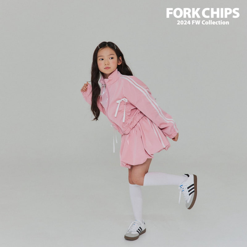 Fork Chips - Korean Children Fashion - #discoveringself - Silky Tape Zip-up - 10