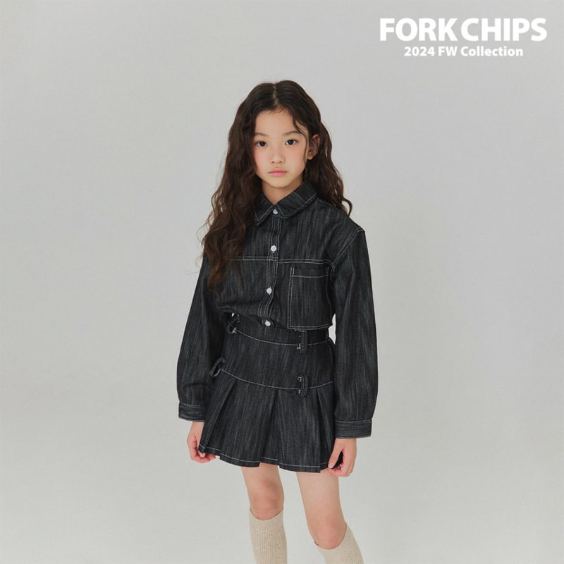 Fork Chips - Korean Children Fashion - #discoveringself - Ov Belt Skirt - 6