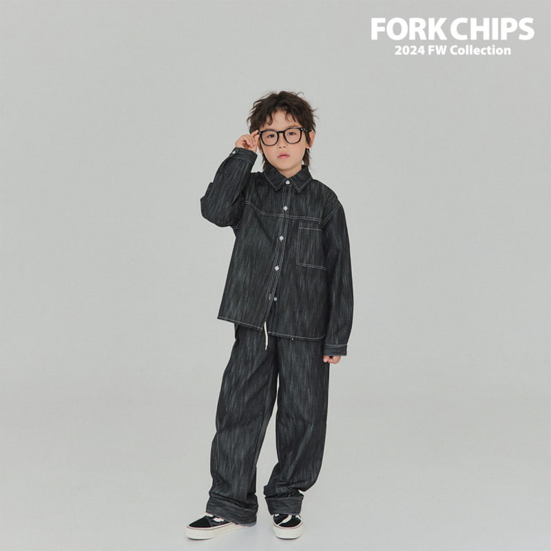 Fork Chips - Korean Children Fashion - #discoveringself - Ov Roll-up Pants - 2