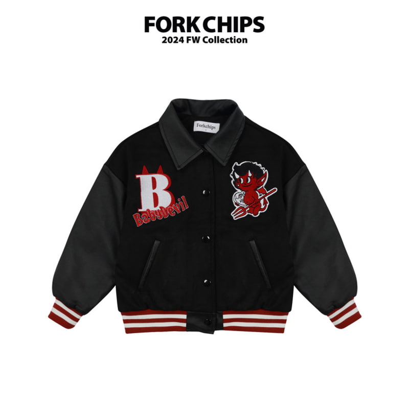 Fork Chips - Korean Children Fashion - #discoveringself - Devil Baseball Jumper