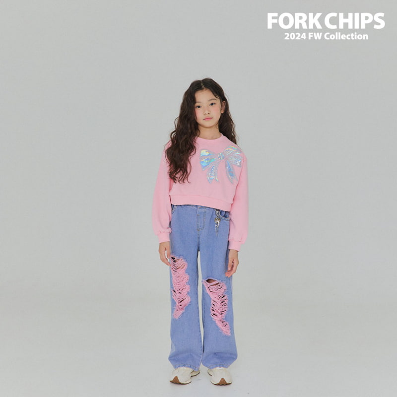 Fork Chips - Korean Children Fashion - #discoveringself - Punky Vintage Denim Pants - 2