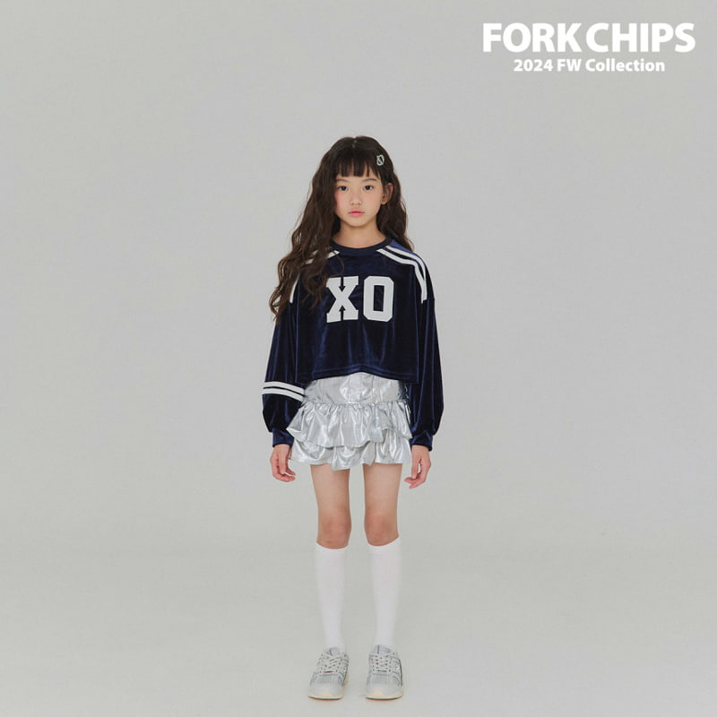 Fork Chips - Korean Children Fashion - #fashionkids - XO Velvet Tee - 9