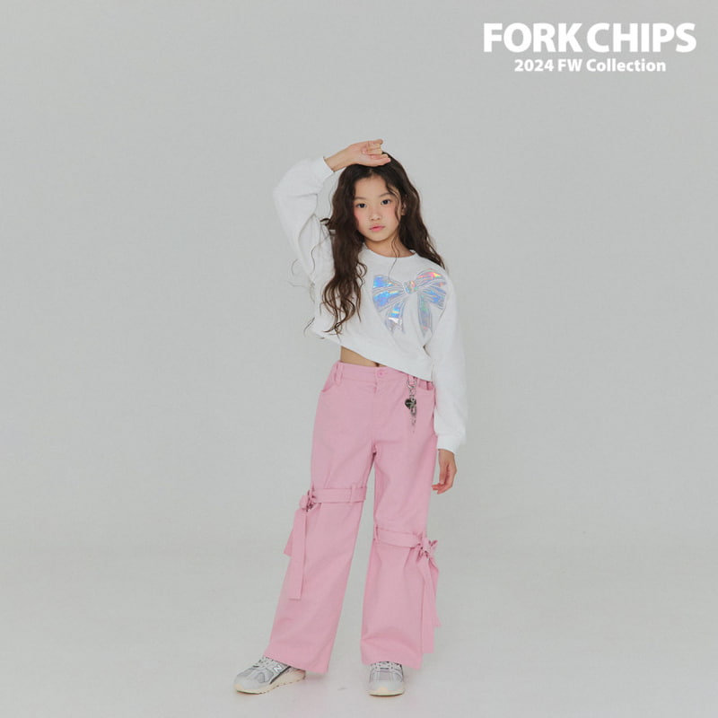 Fork Chips - Korean Children Fashion - #fashionkids - Strap Wide Pants - 10