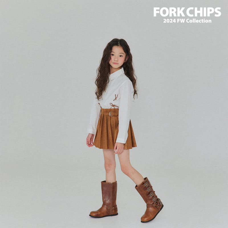 Fork Chips - Korean Children Fashion - #kidsshorts - Smooth Belt Skirt - 12