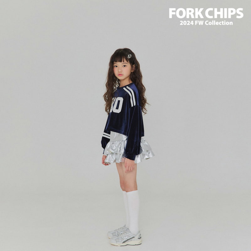 Fork Chips - Korean Children Fashion - #kidsshorts - XO Velvet Tee - 10