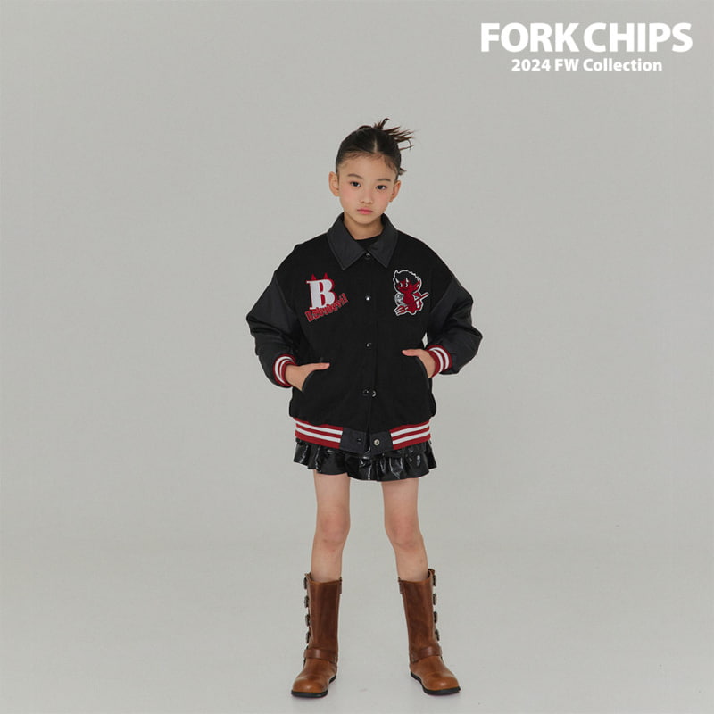 Fork Chips - Korean Children Fashion - #kidsshorts - Devil Baseball Jumper - 3