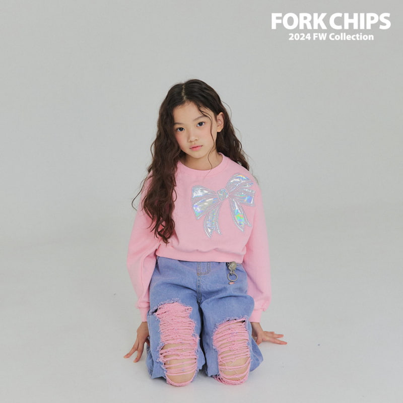 Fork Chips - Korean Children Fashion - #fashionkids - Punky Vintage Denim Pants - 4