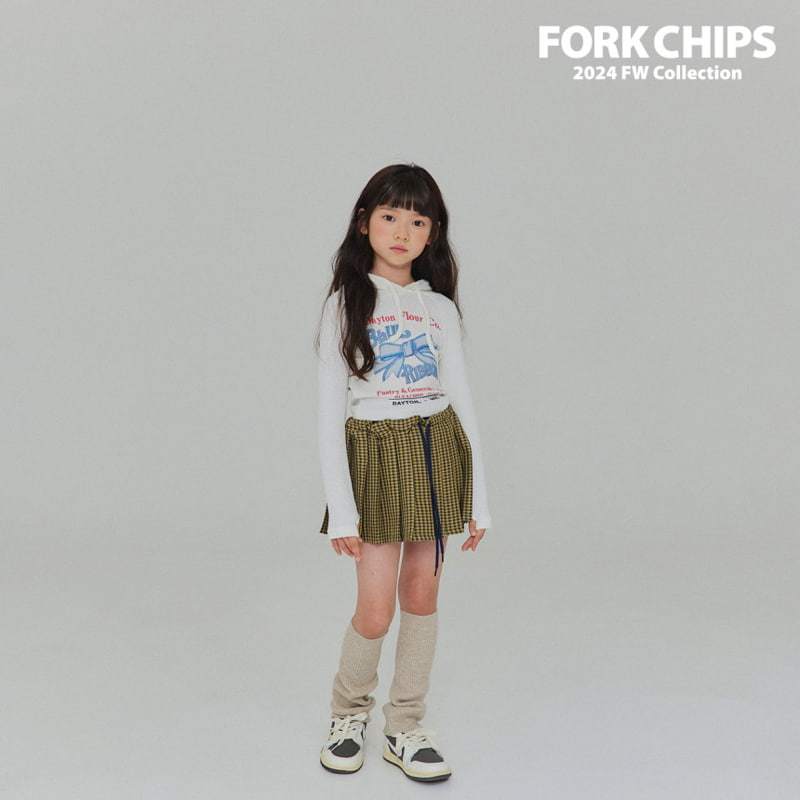 Fork Chips - Korean Children Fashion - #kidsshorts - Over Wrap Check Skirt - 3