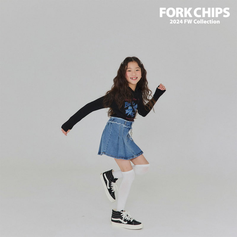 Fork Chips - Korean Children Fashion - #kidsstore - Over Denim Skirt - 5