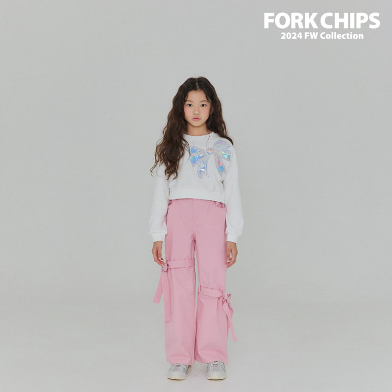 Fork Chips - Korean Children Fashion - #kidsstore - Strap Wide Pants - 12