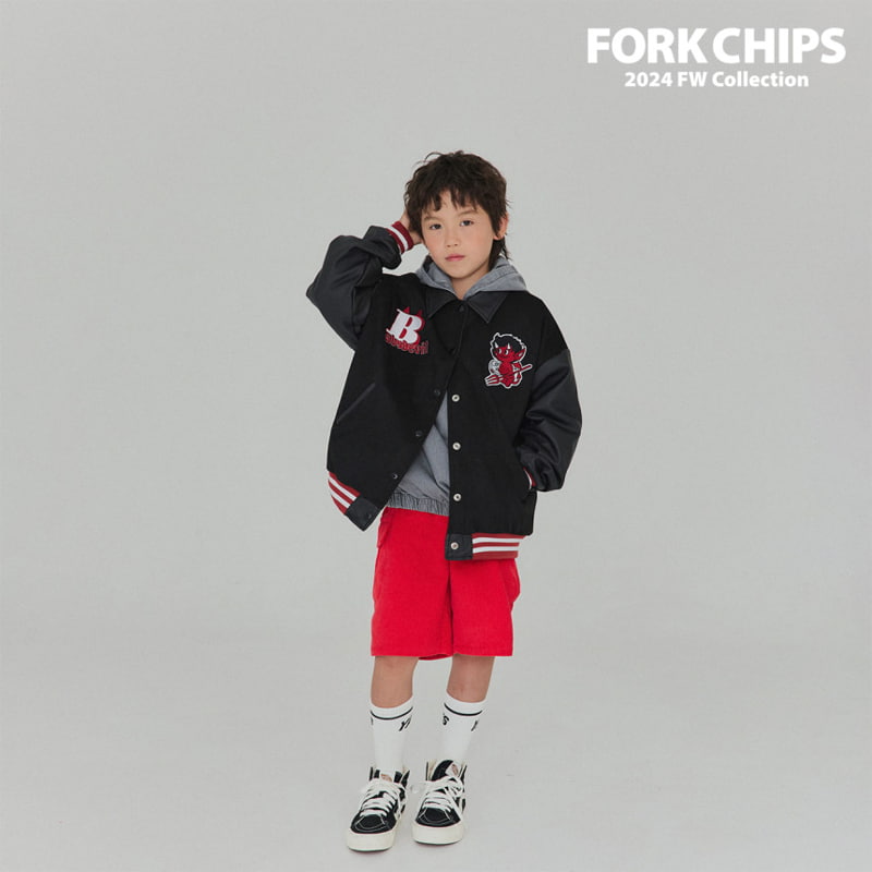 Fork Chips - Korean Children Fashion - #kidsshorts - Devil Baseball Jumper - 4