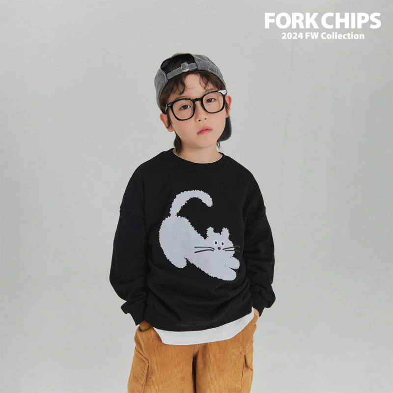 Fork Chips - Korean Children Fashion - #kidsstore - Cats Sweatshirts - 3