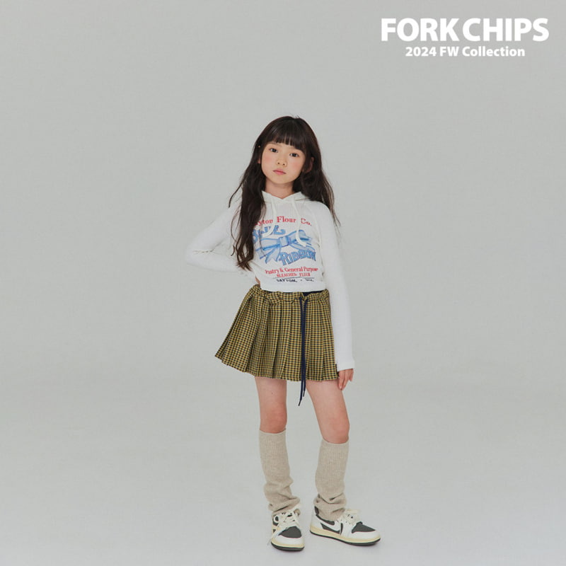 Fork Chips - Korean Children Fashion - #kidsshorts - Over Wrap Check Skirt - 4