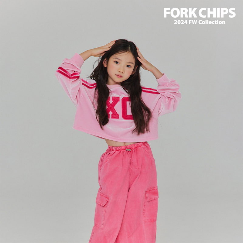 Fork Chips - Korean Children Fashion - #kidzfashiontrend - XO Velvet Tee - 12