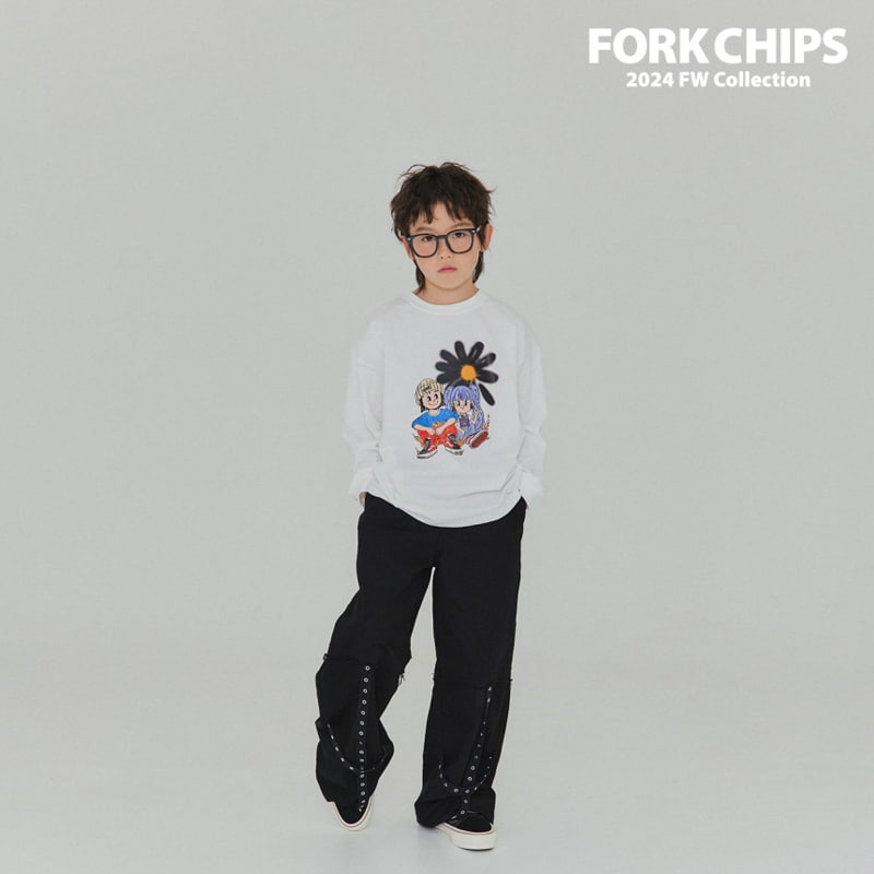 Fork Chips - Korean Children Fashion - #kidzfashiontrend - Cross Eyelet Pants - 8