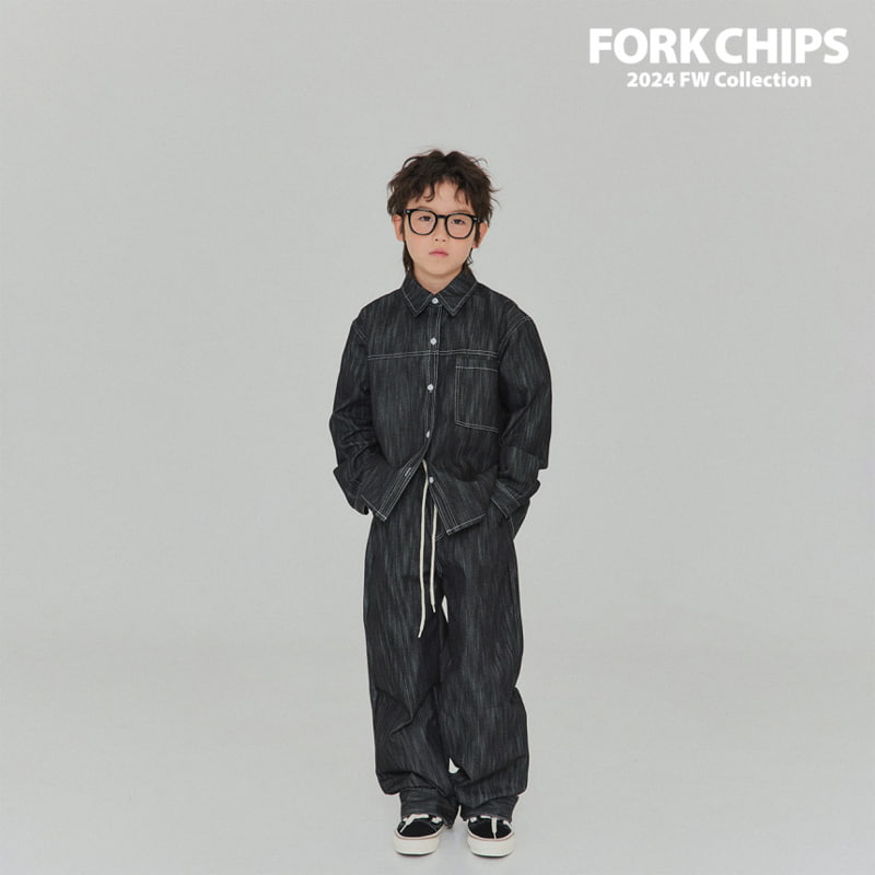 Fork Chips - Korean Children Fashion - #kidzfashiontrend - Ov Roll-up Pants - 6