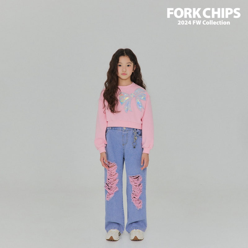 Fork Chips - Korean Children Fashion - #kidzfashiontrend - Punky Vintage Denim Pants - 6