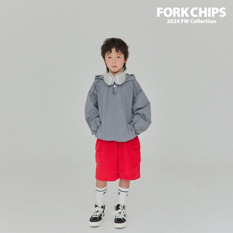 Fork Chips - Korean Children Fashion - #littlefashionista - Hunter Corduroy Half Pants - 3