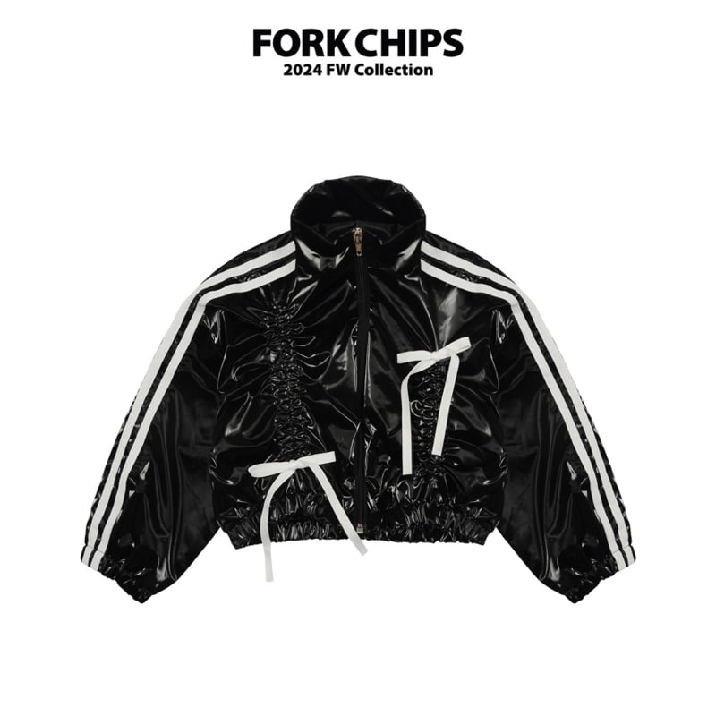 Fork Chips - Korean Children Fashion - #littlefashionista - Silky Tape Zip-up - 2