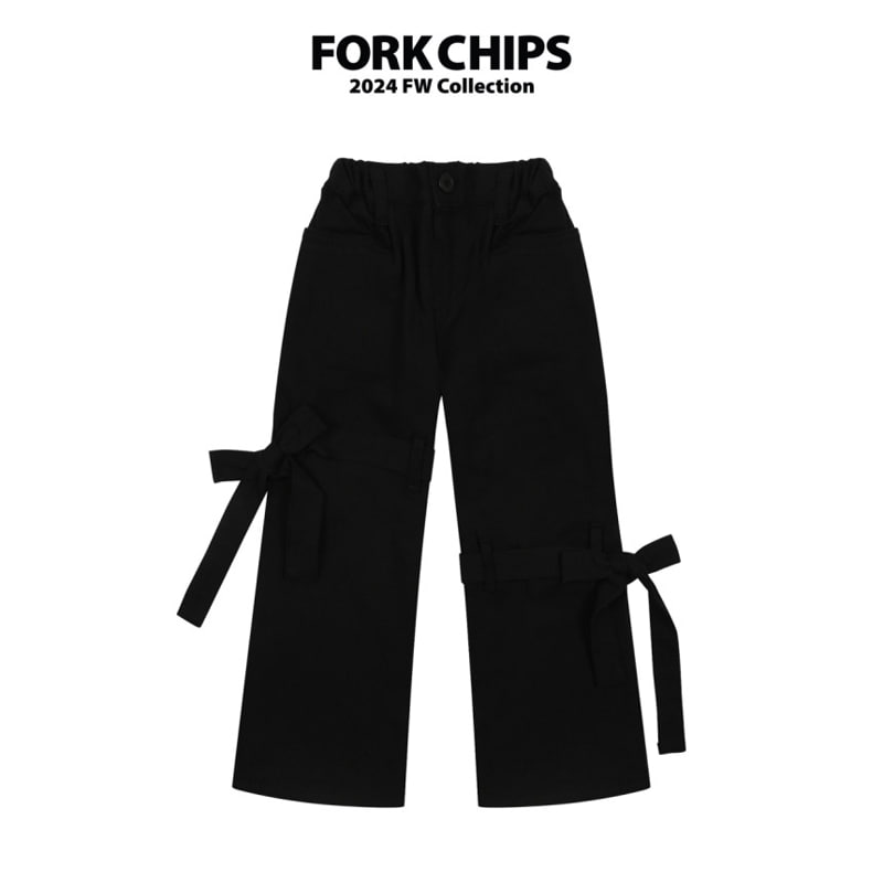 Fork Chips - Korean Children Fashion - #littlefashionista - Strap Wide Pants