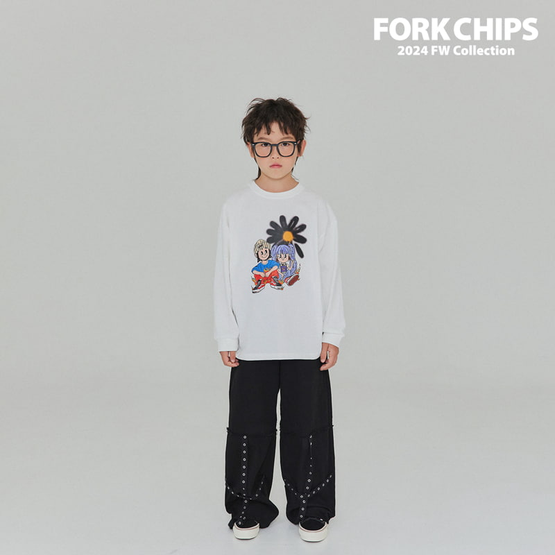 Fork Chips - Korean Children Fashion - #littlefashionista - Cross Eyelet Pants - 10