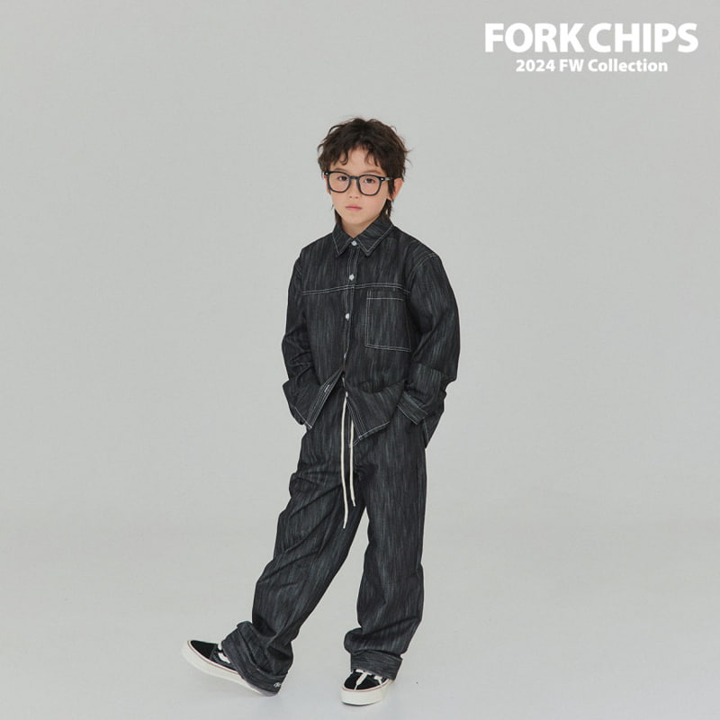 Fork Chips - Korean Children Fashion - #littlefashionista - Ov Roll-up Pants - 8