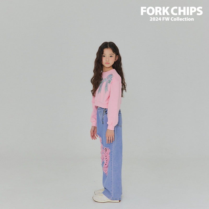 Fork Chips - Korean Children Fashion - #littlefashionista - Punky Vintage Denim Pants - 8