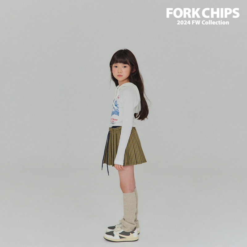 Fork Chips - Korean Children Fashion - #littlefashionista - Over Wrap Check Skirt - 7