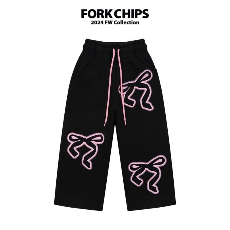 Fork Chips - Korean Children Fashion - #magicofchildhood - Spray Wide Pants - 2