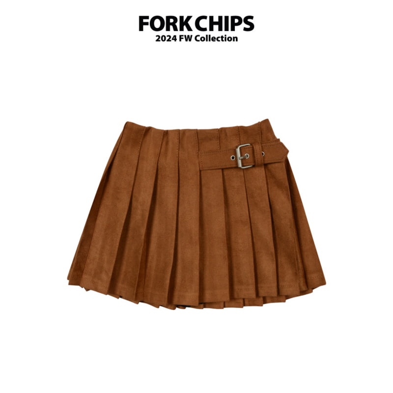 Fork Chips - Korean Children Fashion - #magicofchildhood - Smooth Belt Skirt