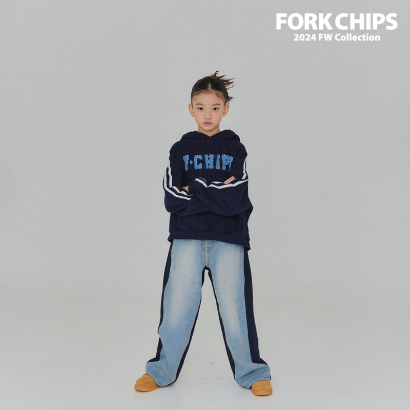 Fork Chips - Korean Children Fashion - #magicofchildhood - Love Mix Denim Pants - 5