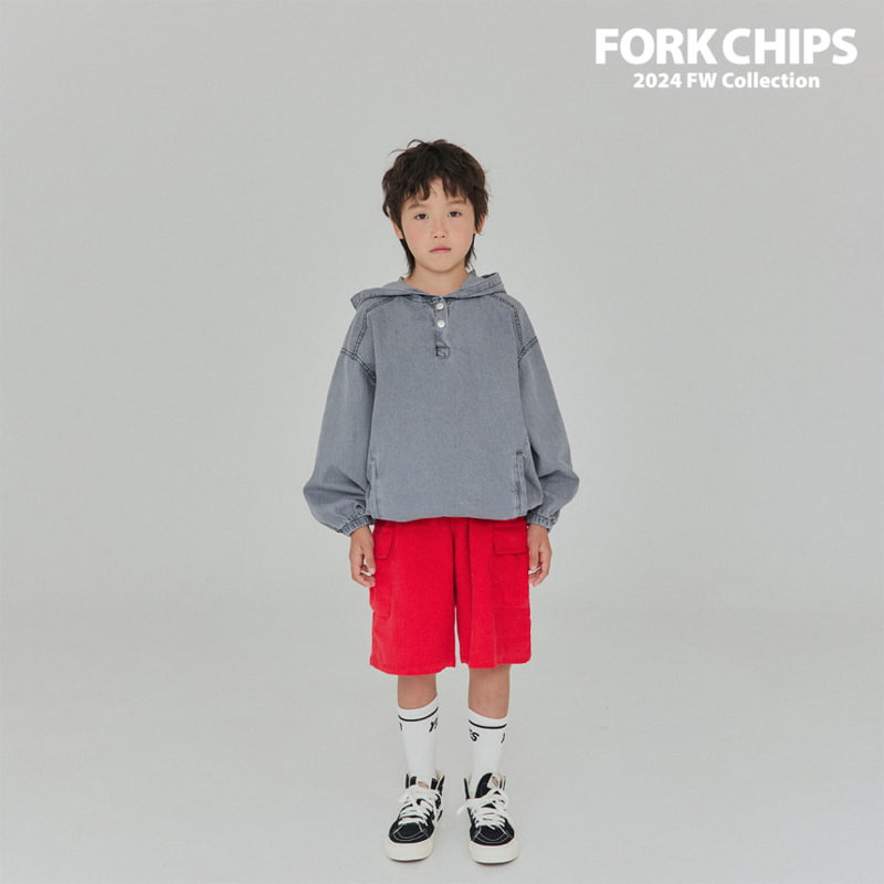 Fork Chips - Korean Children Fashion - #littlefashionista - Hunter Corduroy Half Pants - 4