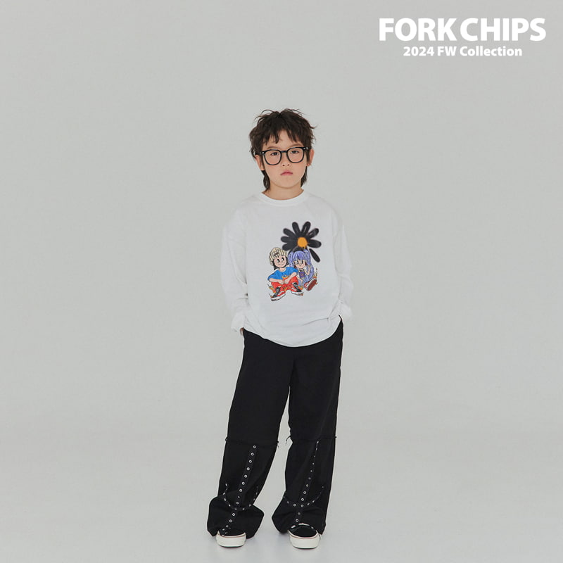 Fork Chips - Korean Children Fashion - #magicofchildhood - Cross Eyelet Pants - 11