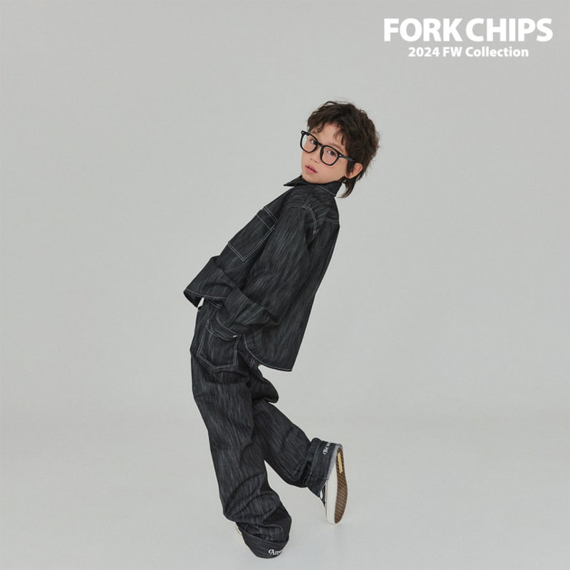 Fork Chips - Korean Children Fashion - #magicofchildhood - Ov Roll-up Pants - 9