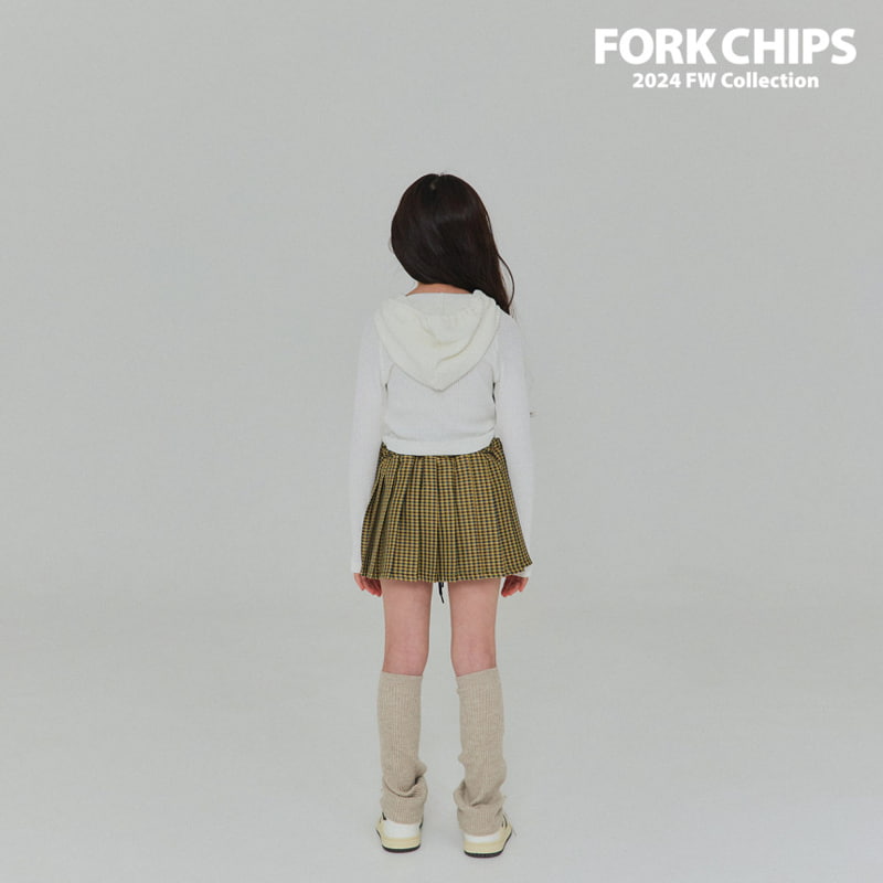 Fork Chips - Korean Children Fashion - #magicofchildhood - Over Wrap Check Skirt - 8