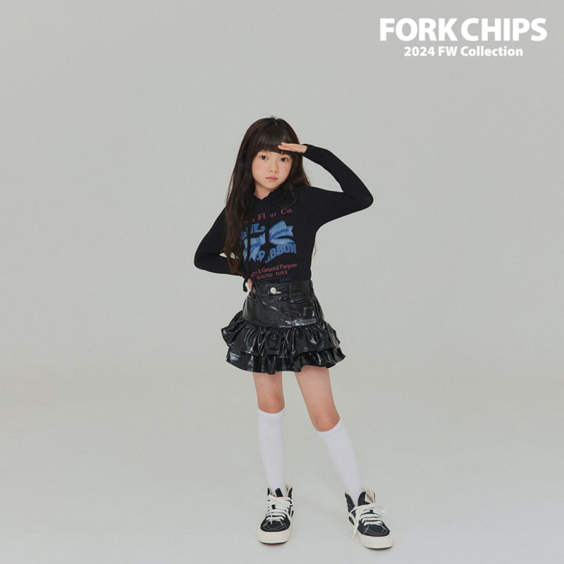 Fork Chips - Korean Children Fashion - #magicofchildhood - Blue Ribbon Hood Top - 4