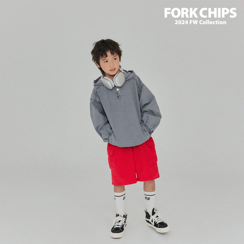 Fork Chips - Korean Children Fashion - #minifashionista - Hunter Corduroy Half Pants - 5