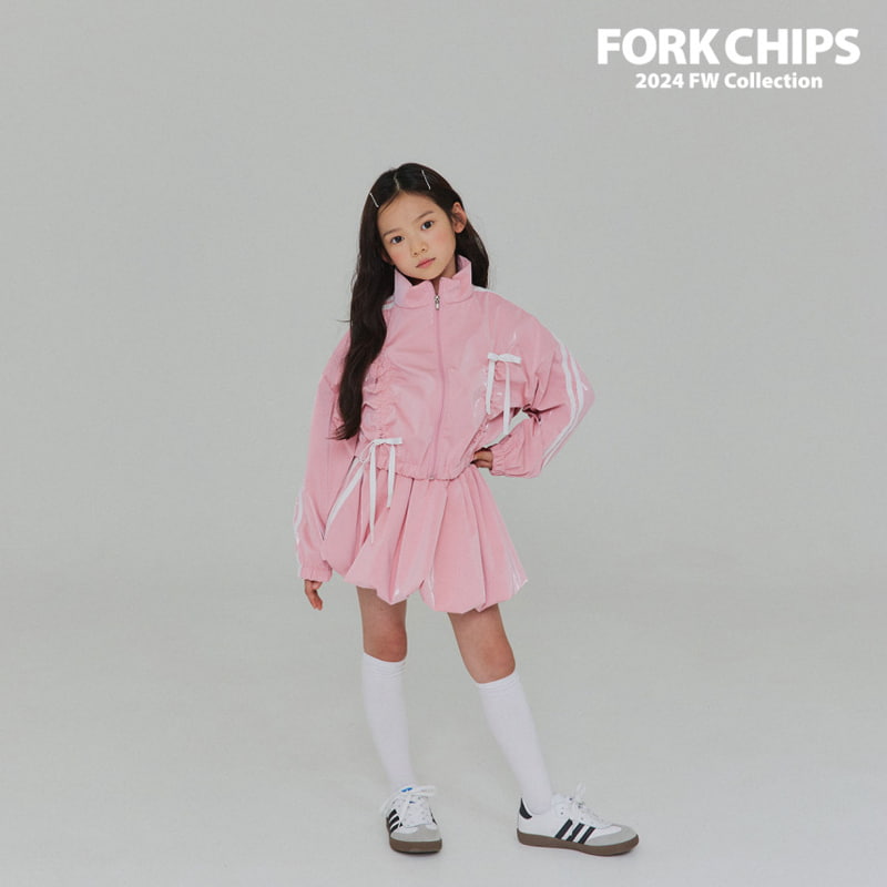 Fork Chips - Korean Children Fashion - #magicofchildhood - Silky Tape Zip-up - 4