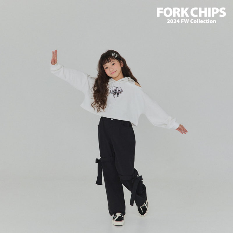 Fork Chips - Korean Children Fashion - #minifashionista - Strap Wide Pants - 3