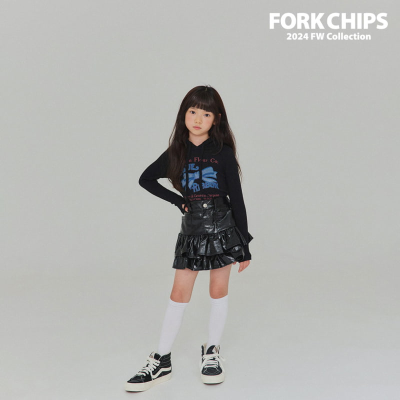 Fork Chips - Korean Children Fashion - #prettylittlegirls - Blue Ribbon Hood Top - 5