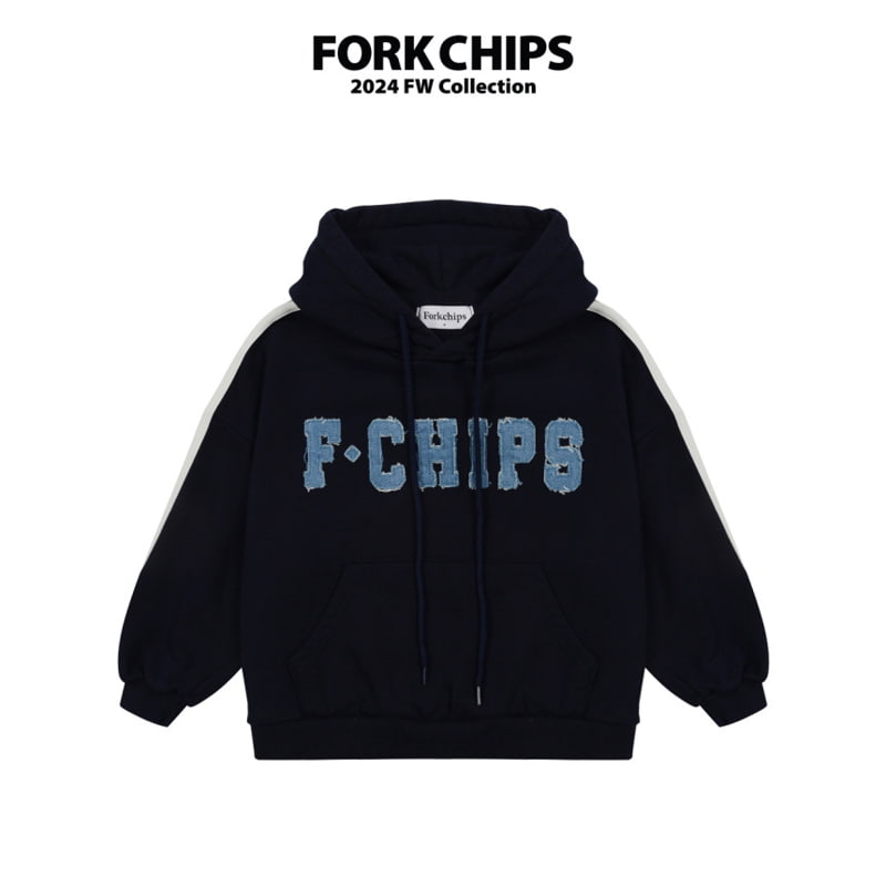 Fork Chips - Korean Children Fashion - #prettylittlegirls - Line Mix Hood Top - 2