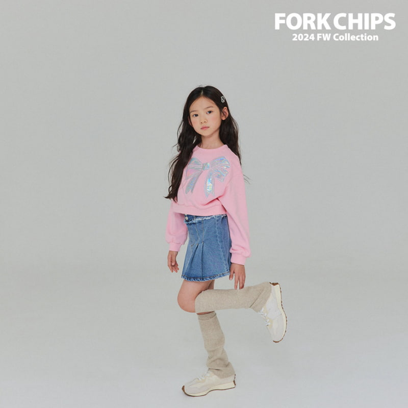 Fork Chips - Korean Children Fashion - #prettylittlegirls - Over Denim Skirt - 11